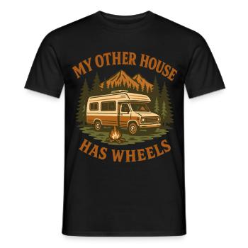 My Other House Has Wheels Funny Camper - Men's T-Shirt - black - Front - AI Model Male 178 light (178cm)
