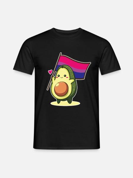 Avocado Bisexual Flagge Bi Pride LGBT Queer CSD - Mænd T-shirt - sort