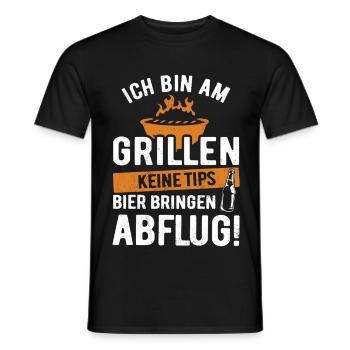 Je fais un barbecue - pas de pourboire, apportez de la bière - T-shirt homme - noir - Devant - AI Model Male 178 light (178cm)