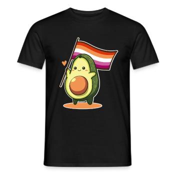 Avocado Lesbian Flag Pride LGBT Queer Sapphic - Men's T-Shirt - black - Front - AI Model Male 178 light (178cm)