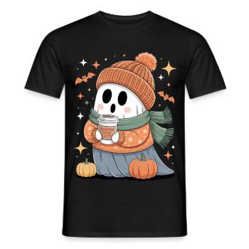 Geist Niedliche Halloween Herbst - Männer T-Shirt - Schwarz - Vorne - AI Model Male 178 light (178cm)