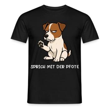 Talk to the paw Jack Russel terrier Jackie - Men's T-Shirt - black - Front - AI Model Male 178 light (178cm)