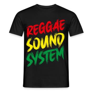 Reggae Sound System - Rasta - Jamaïque - T-shirt homme - noir - Devant - AI Model Male 178 light (178cm)