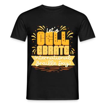 Professeur de braille Braille permet à Cell-Ebrate - T-shirt homme - noir - Devant - AI Model Male 178 light (178cm)