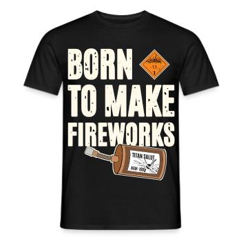 Né pour faire des feux d'artifice - T-shirt homme - noir - Devant - AI Model Male 178 light (178cm)