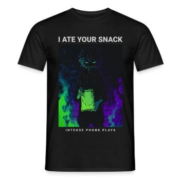 I Ate Your Snack Creepy Anime Phonk Design - Männer T-Shirt - Schwarz - Vorne - AI Model Male 178 light (178cm)
