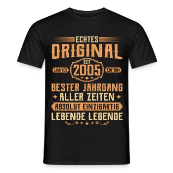 Véritable original depuis 2005 - 20e anniversaire - T-shirt homme - noir - Devant - AI Model Male 178 light (178cm)