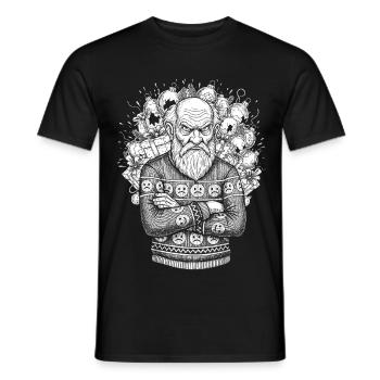 Weihnachtsmuffel Santa – Ugly Christmas Sweater - Männer T-Shirt - Schwarz - Vorne - AI Model Male 178 light (178cm)