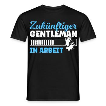 Expectant mom FUTURE GENTLEMAN IN THE MIND - Men's T-Shirt - black - Front - AI Model Male 178 light (178cm)
