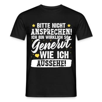 Malle PLEASE DO NOT SPEAK Funny - T-shirt homme - noir - Devant - AI Model Male 178 light (178cm)