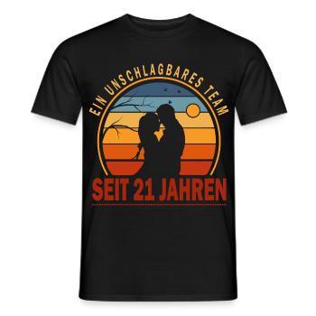 21 Jahre Unschlagbares Team Liebesgeschenk Paar - Männer T-Shirt - Schwarz - Vorne - AI Model Male 178 light (178cm)