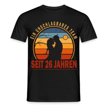 26 Jahre Unschlagbares Team Liebesgeschenk Paar - Männer T-Shirt - Schwarz - Vorne - AI Model Male 178 light (178cm)