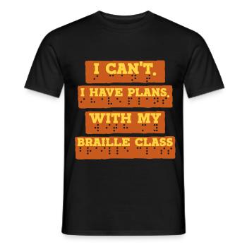 Braille Lehrer Blindenschrift Braille Class - Männer T-Shirt - Schwarz - Vorne - AI Model Male 178 light (178cm)