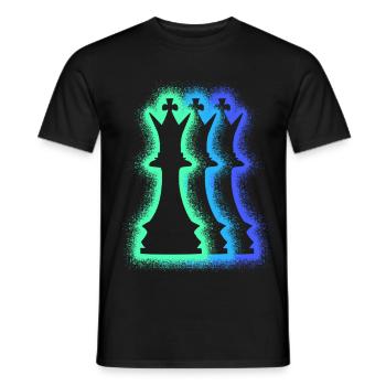 Schachfiguren Schachspieler Silhouetten Schach - Männer T-Shirt - Schwarz - Vorne - AI Model Male 178 light (178cm)