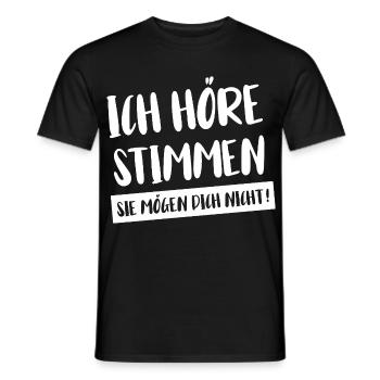 Humovolles Statement Design. Ich höre Stimmen - Männer T-Shirt - Schwarz - Vorne - AI Model Male 178 light (178cm)
