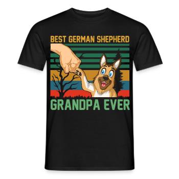 German Shepherd Grandpa - Men's T-Shirt - black - Front - AI Model Male 178 light (178cm)