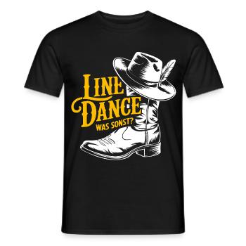 Danse en ligne avec chapeau de cow-boy et bottes - T-shirt homme - noir - Devant - AI Model Male 178 light (178cm)