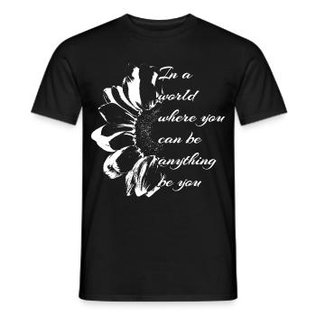 Floral pattern with inspirational quote - Men's T-Shirt - black - Front - AI Model Male 178 light (178cm)