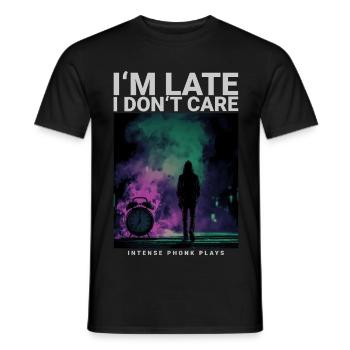 Dans la dernière montre I Dont Care, style streetwear - T-shirt homme - noir - Devant - AI Model Male 178 light (178cm)