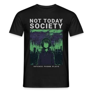 Pas aujourd’hui Société Phonk Musique Esthétique Avant-gardiste - T-shirt homme - noir - Devant - AI Model Male 178 light (178cm)