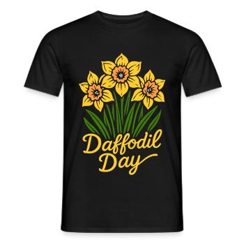 Journée de la jonquille - Étiquette de sensibilisation au cancer - T-shirt homme - noir - Devant - AI Model Male 178 light (178cm)