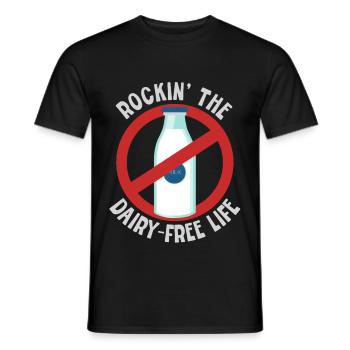 Intolérant au lactose, vivez une vie sans produits laitiers - T-shirt homme - noir - Devant - AI Model Male 178 light (178cm)