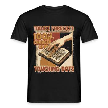Braille Lehrer Blindenschrift Touching Dots - Männer T-Shirt - Schwarz - Vorne - AI Model Male 178 light (178cm)