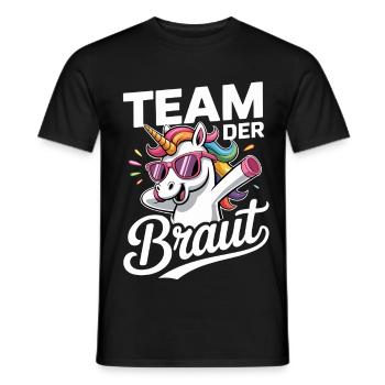 Unicorn Team Bridal Design Unicorn Wedding Humor - Men's T-Shirt - black - Front - AI Model Male 178 light (178cm)