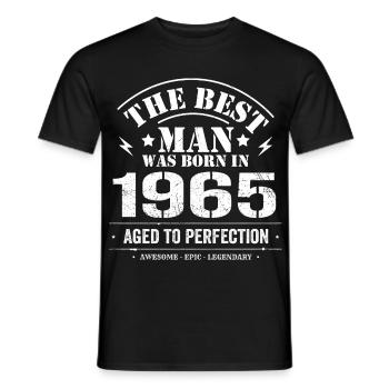 Geboren im 1965 Geburtstag 1965 - 60 Jahre Retro - Männer T-Shirt - Schwarz - Vorne - AI Model Male 178 light (178cm)