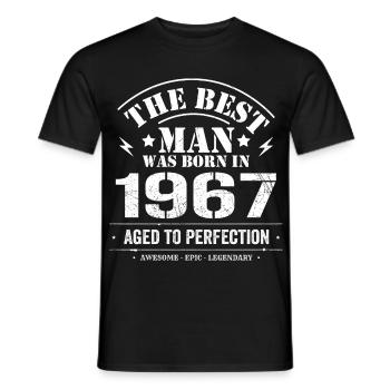 Geboren im 1967 Geburtstag 1967 - 58 Jahre Retro - Männer T-Shirt - Schwarz - Vorne - AI Model Male 178 light (178cm)