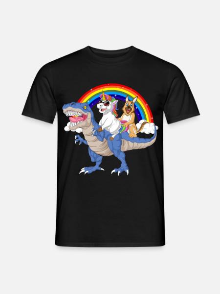 Deutscher Schäferhund Einhorn Abenteuer - Männer T-Shirt - Schwarz