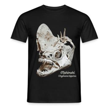 Fossil dolphinfish Mahimahi skull - Men's T-Shirt - black - Front - AI Model Male 178 light (178cm)