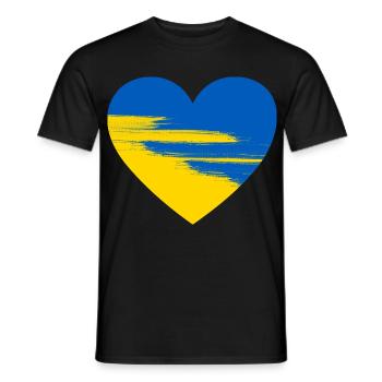 Ukraine Herz - Männer T-Shirt - Schwarz - Vorne - AI Model Male 178 light (178cm)