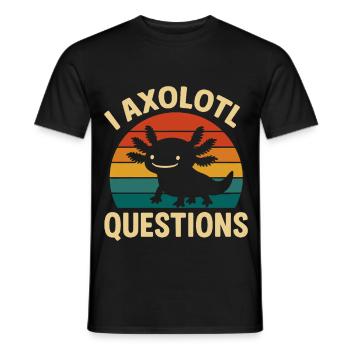 Axolotl - Men's T-Shirt - black - Front - AI Model Male 178 light (178cm)