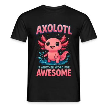 Axolotl - Men's T-Shirt - black - Front - AI Model Male 178 light (178cm)