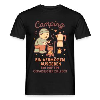 Camping ein Leben ohne Heim lustiger Camper Spruch - Männer T-Shirt - Schwarz - Vorne - AI Model Male 178 light (178cm)