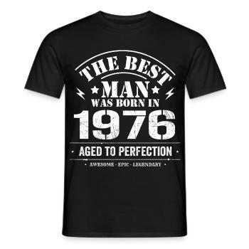 Geboren im 1976 Geburtstag 1976 - 49 Jahre Retro - Männer T-Shirt - Schwarz - Vorne - AI Model Male 178 light (178cm)