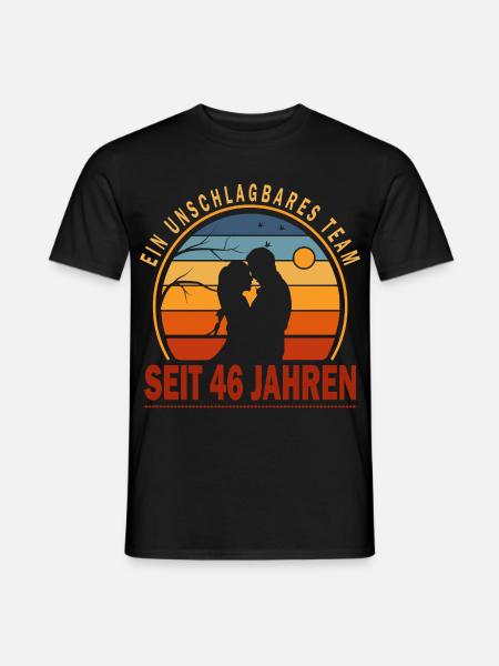 46 Jahre Unschlagbares Team Liebesgeschenk Paar - Männer T-Shirt - Schwarz