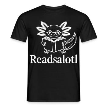 Lineart Readsalotl Axolotl Vortrag - Männer T-Shirt - Schwarz - Vorne - AI Model Male 178 light (178cm)