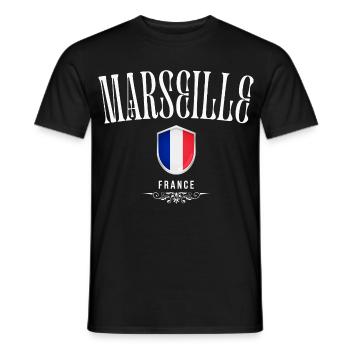 Marseille, Frankreich, Souvenir Frankreich - Männer T-Shirt - Schwarz - Vorne - AI Model Male 178 light (178cm)