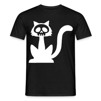 Crâne de chat blanc - T-shirt homme - noir - Devant - AI Model Male 178 light (178cm)