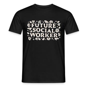 Future social worker graduate school student - Men's T-Shirt - black - Front - AI Model Male 178 light (178cm)