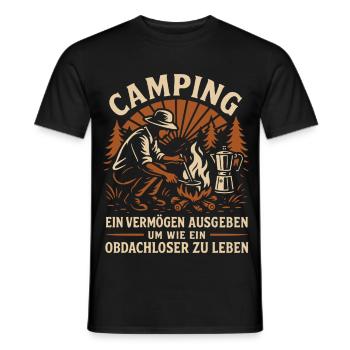 Camping Design mit Humor für begeisterte Camper - Männer T-Shirt - Schwarz - Vorne - AI Model Male 178 light (178cm)