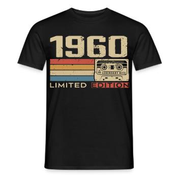 Legenden 1960 Jahrgang 1960 Jubiläum Jahrgang 1960 - Männer T-Shirt - Schwarz - Vorne - AI Model Male 178 light (178cm)