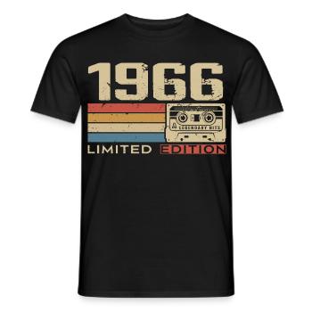 Legenden 1966 Jahrgang 1966 Jubiläum Jahrgang 1966 - Männer T-Shirt - Schwarz - Vorne - AI Model Male 178 light (178cm)