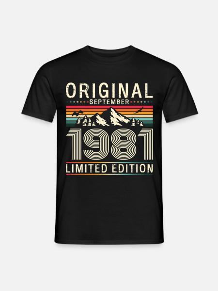 44. Geburtstag Original September Jahrgang 1981 - Männer T-Shirt - Schwarz