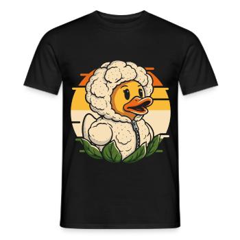 Kuscheliger Entenkopf mit Blumenkohl - Männer T-Shirt - Schwarz - Vorne - AI Model Male 178 light (178cm)
