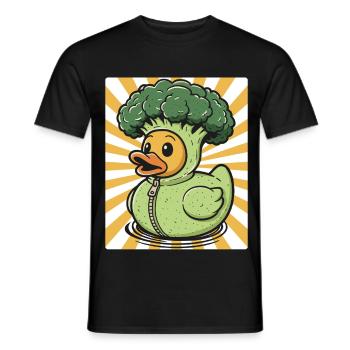 Brocoli de canard humoristique en sweat à capuche - T-shirt homme - noir - Devant - AI Model Male 178 light (178cm)