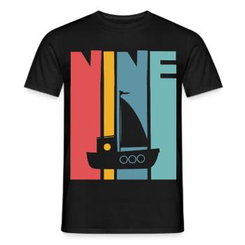 Voilier du 9e anniversaire - T-shirt homme - noir - Devant - AI Model Male 178 light (178cm)