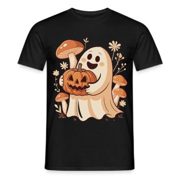 Kürbis Blumen Herbst Wald Natur Halloween - Männer T-Shirt - Schwarz - Vorne - AI Model Male 178 light (178cm)